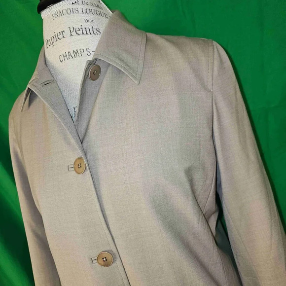 Ralph Lauren Black Label Womens Taupe Wool‎ Long Duster Trench Coat 12 - Picture 3 of 6